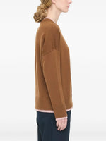 Load image into Gallery viewer, Plan C Contrast-Trim Double-Layered Sweater Brown Pink
