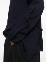 Load image into Gallery viewer, Comme des Garçons Ruffle Detail Sweater Navy Blue
