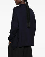 Load image into Gallery viewer, Comme des Garçons Ruffle Detail Sweater Navy Blue
