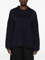 Load image into Gallery viewer, Comme des Garçons Ruffle Detail Sweater Navy Blue
