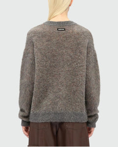 MSGM Charcoal Sweater With 'Rose Bouquet' Graphic