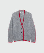 Load image into Gallery viewer, MSGM Grey Cardigan In Supersoft Knit With Contrasting Trim
