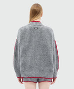 Load image into Gallery viewer, MSGM Grey Cardigan In Supersoft Knit With Contrasting Trim
