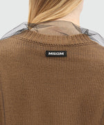 Load image into Gallery viewer, MSGM Wool Blend Cardigan With Tulle Layer Beige

