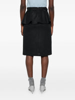 Load image into Gallery viewer, N°21 Peplum Belted Wool Midi Skirt Black
