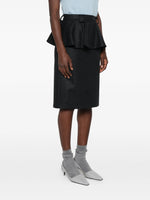 Load image into Gallery viewer, N°21 Peplum Belted Wool Midi Skirt Black
