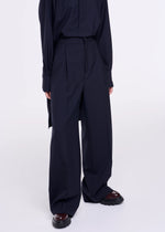 Load image into Gallery viewer, Plan-C Blue Wool Wide Leg Trousers
