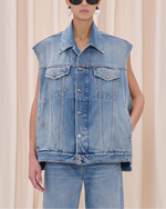 Load image into Gallery viewer, Haikure 'Janette' Gilet Nordic Blue
