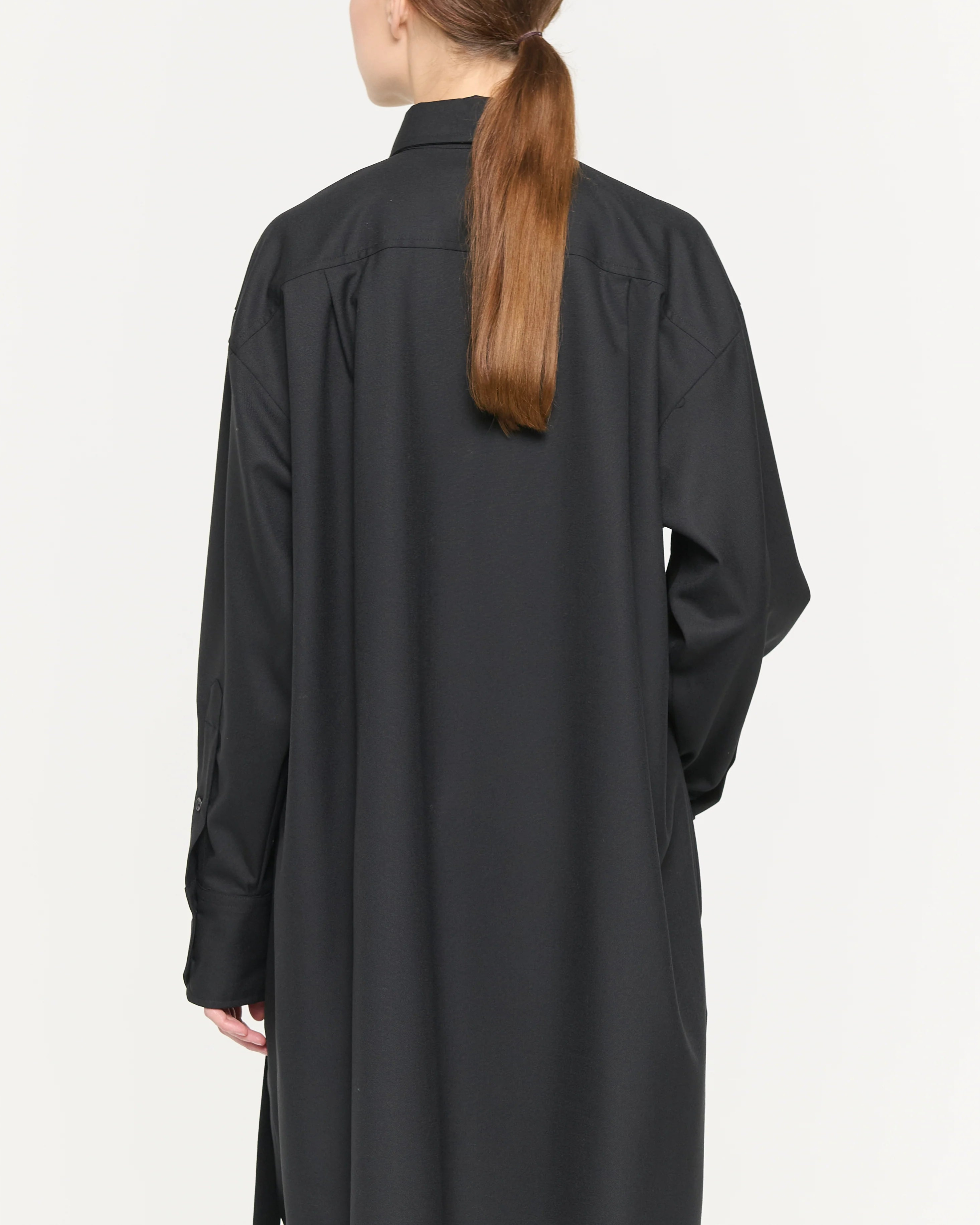 Plan C Wool Shirt With Tail Black