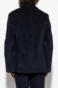 Paul Smith Double-Breasted Corduroy Blazer Navy Blue