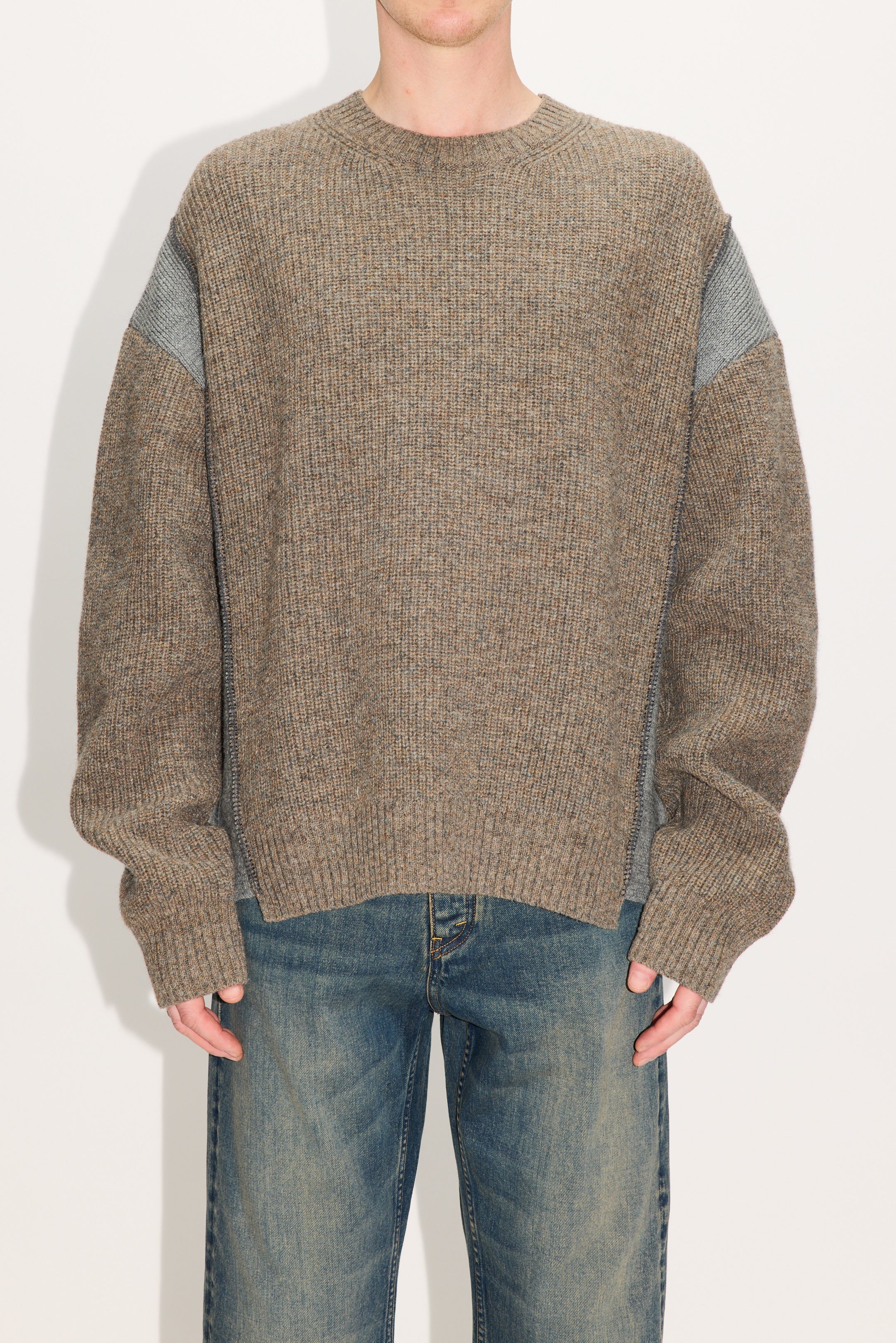 HOPE Patched Sweater Beige Melange