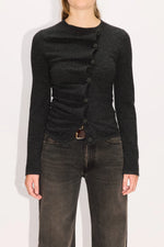 Load image into Gallery viewer, HOPE Asymmetrical Cardigan In Grey Cashmere Blend
