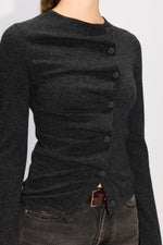 Load image into Gallery viewer, HOPE Asymmetrical Cardigan In Grey Cashmere Blend

