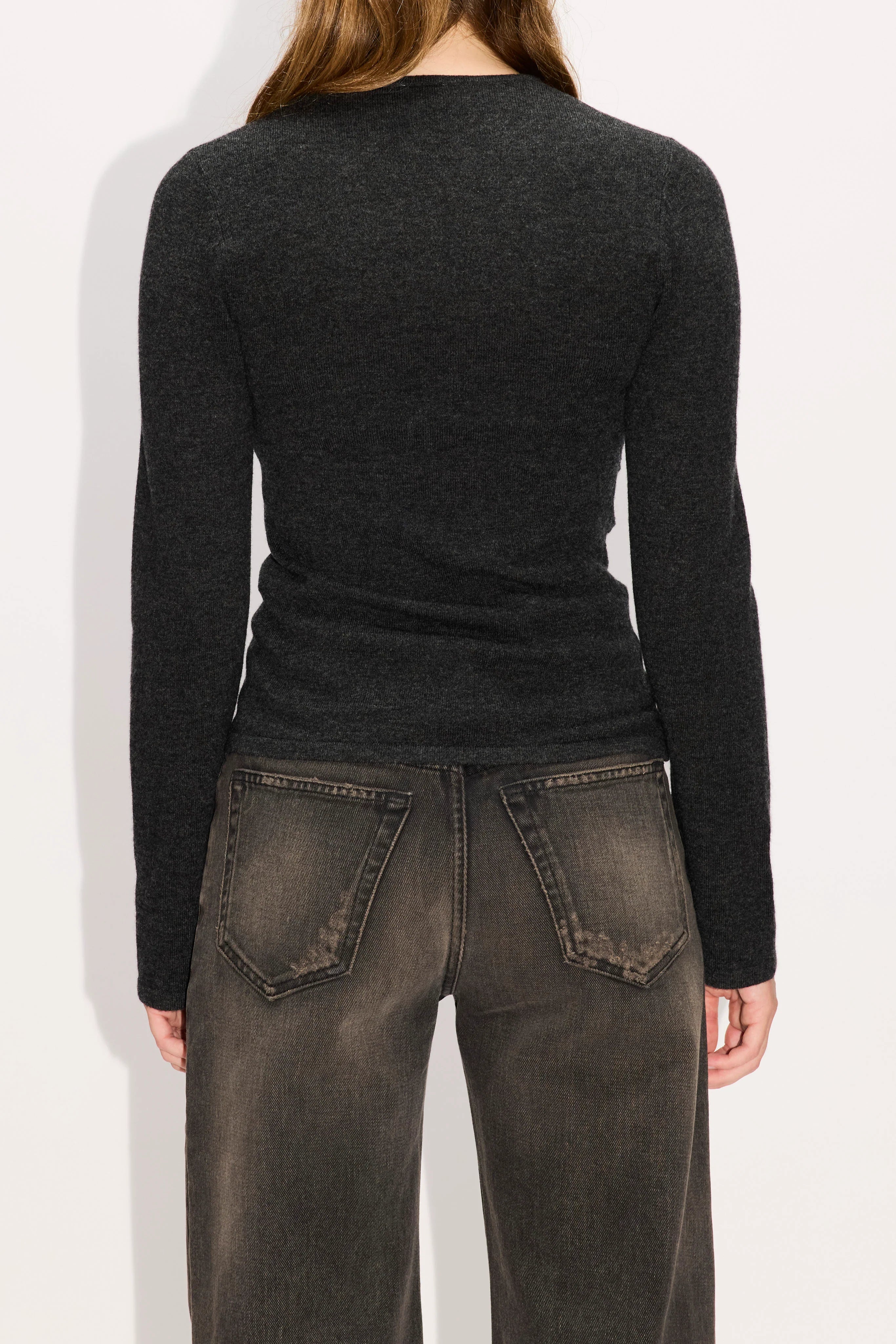 HOPE Asymmetrical Cardigan In Grey Cashmere Blend