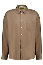 Load image into Gallery viewer, Marni Two-Toned Virgin Wool Shirt Brown Green
