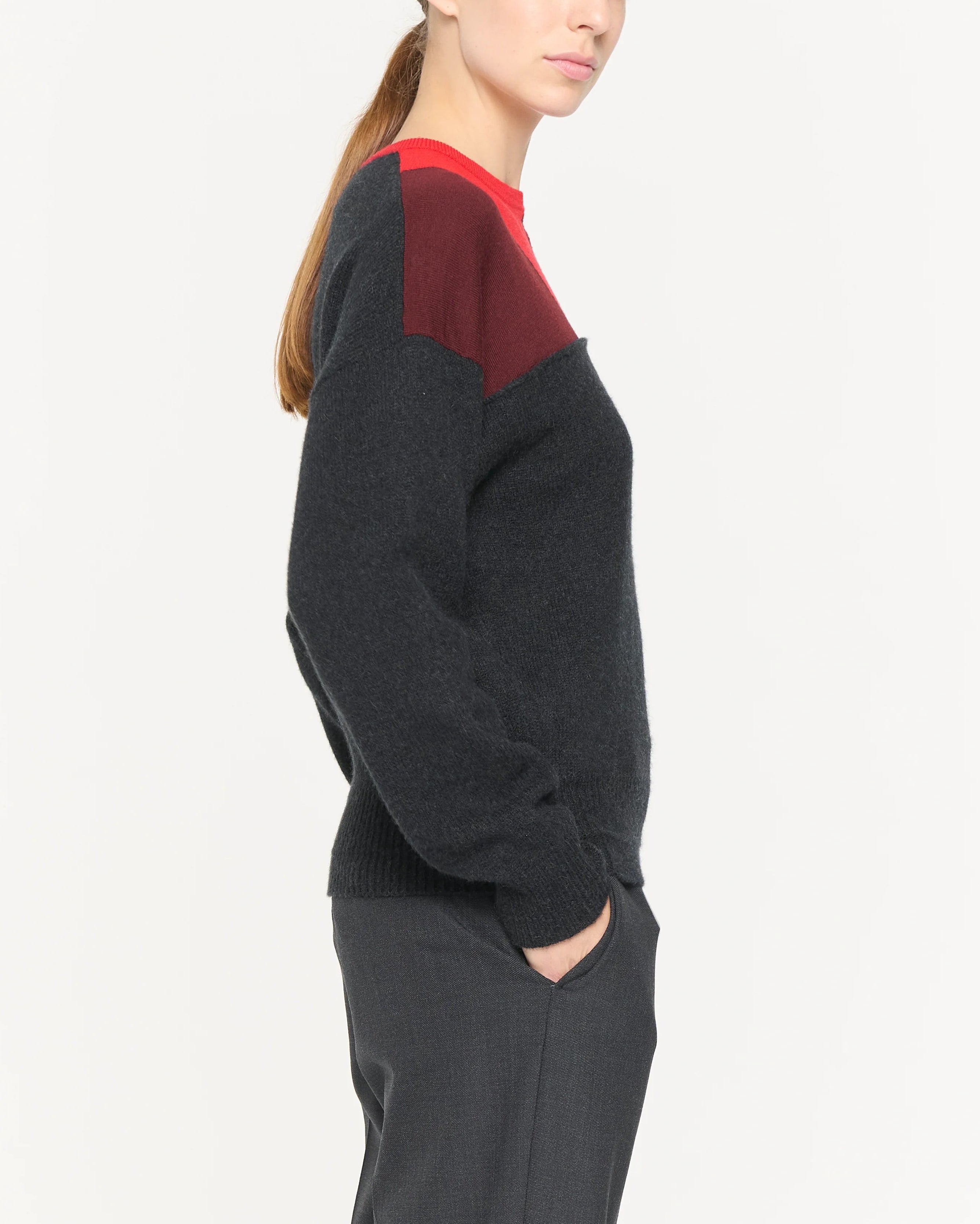 Plan C Intarsia Crew Neck Knit