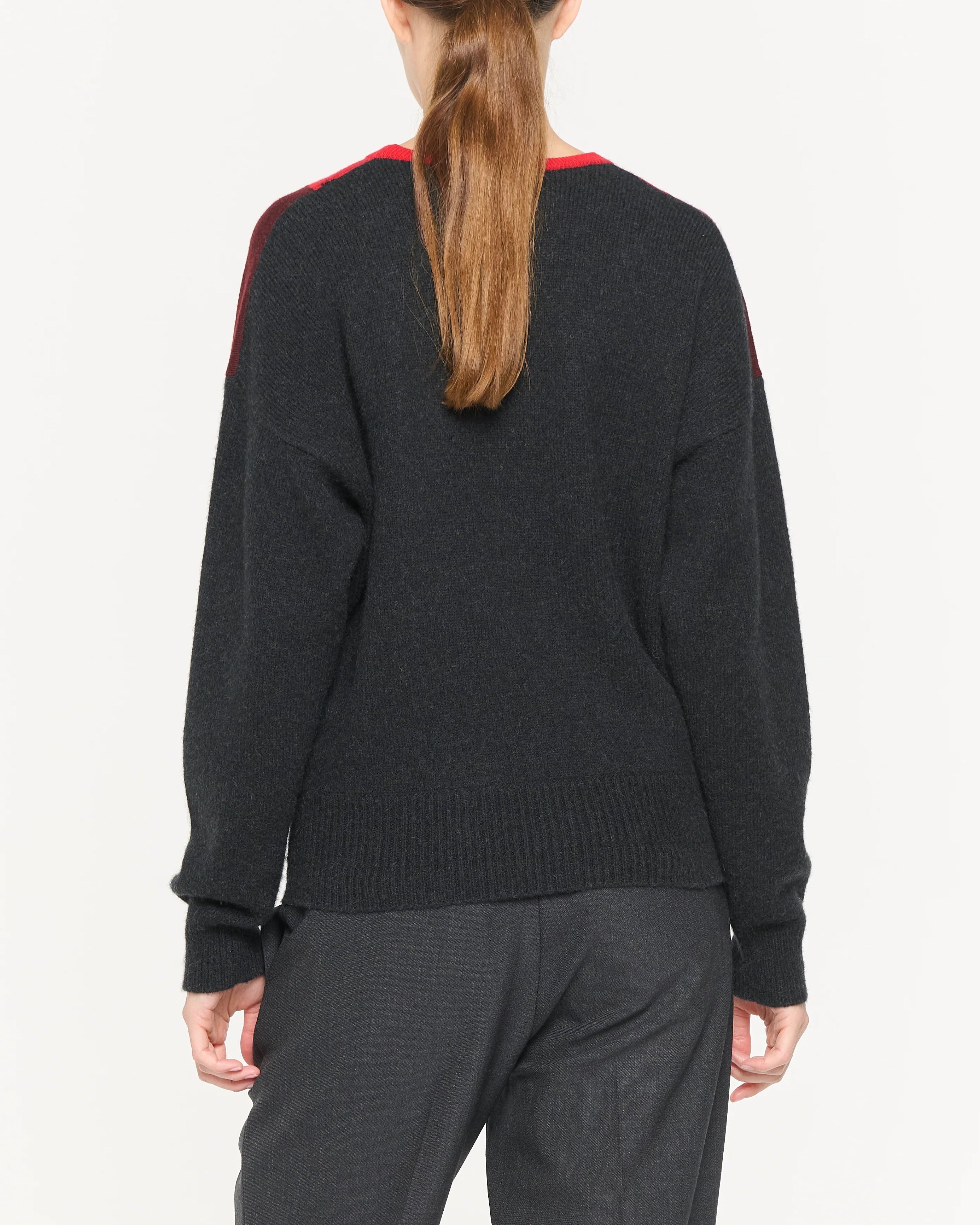 Plan C Intarsia Crew Neck Knit
