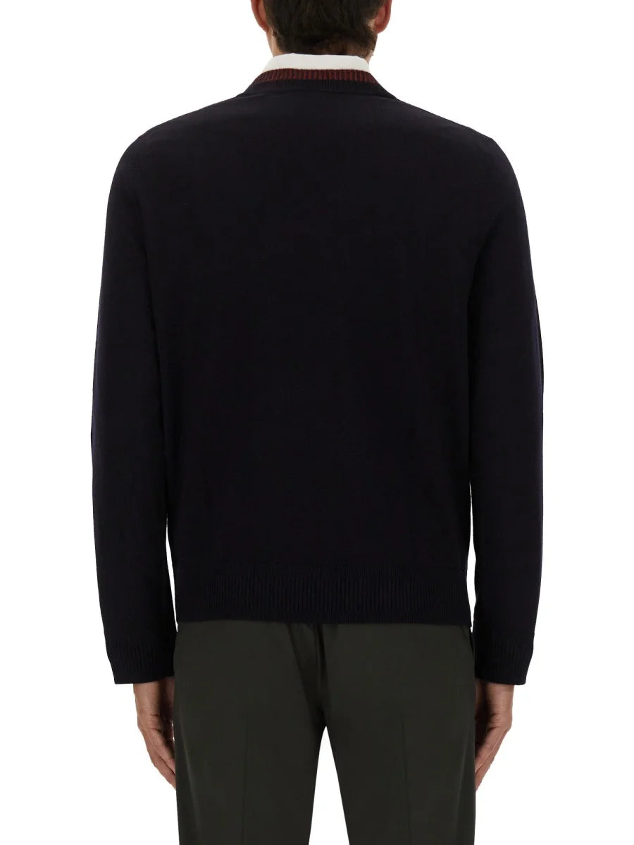 Paul Smith Contrast Collar Sweater Dark Navy