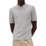 Load image into Gallery viewer, A.P.C. Eliot Cashmere Blend Open-Knit Polo Shirt Light Grey
