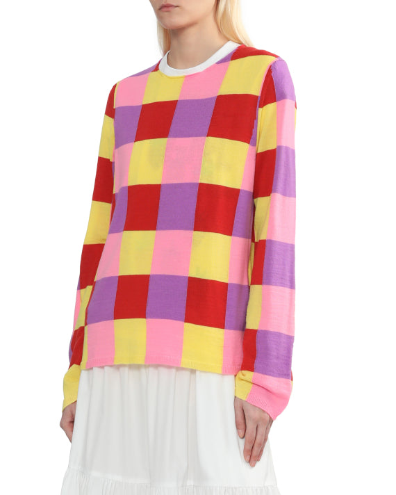 Comme Des Garçons Multicolour Check Knit Sweater