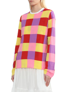 Comme Des Garçons Multicolour Check Knit Sweater