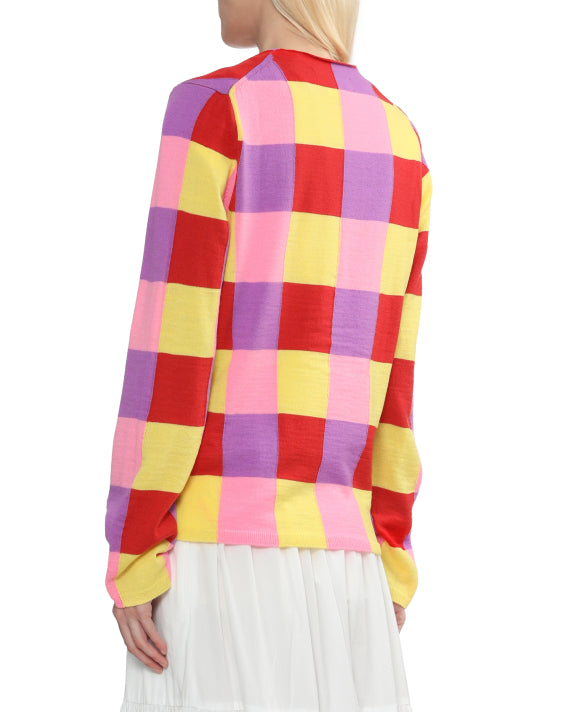 Comme Des Garçons Multicolour Check Knit Sweater
