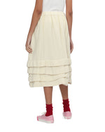 Load image into Gallery viewer, Comme Des Garçons Wool Blend Felt Tiered Skirt Ecru
