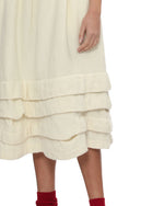 Load image into Gallery viewer, Comme Des Garçons Wool Blend Felt Tiered Skirt Ecru
