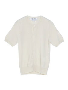 Comme Des Garçons Short Sleeved Cashmere Cardigan Off White