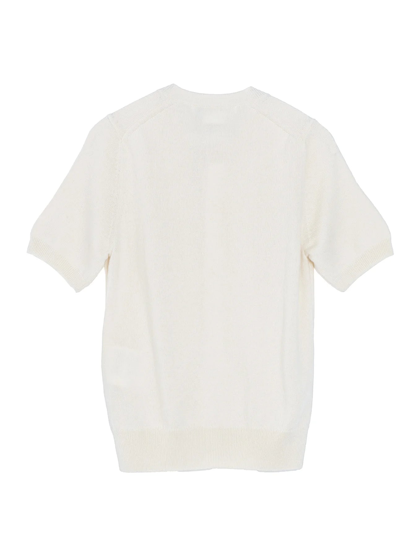 Comme Des Garçons Short Sleeved Cashmere Cardigan Off White