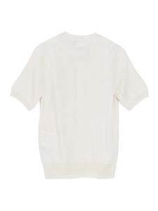 Comme Des Garçons Short Sleeved Cashmere Cardigan Off White