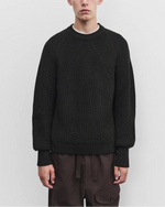 Load image into Gallery viewer, Comme des Garçons HOMME Ribbed Knit Raglan-Sleeve Sweater Black

