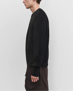 Load image into Gallery viewer, Comme des Garçons HOMME Ribbed Knit Raglan-Sleeve Sweater Black
