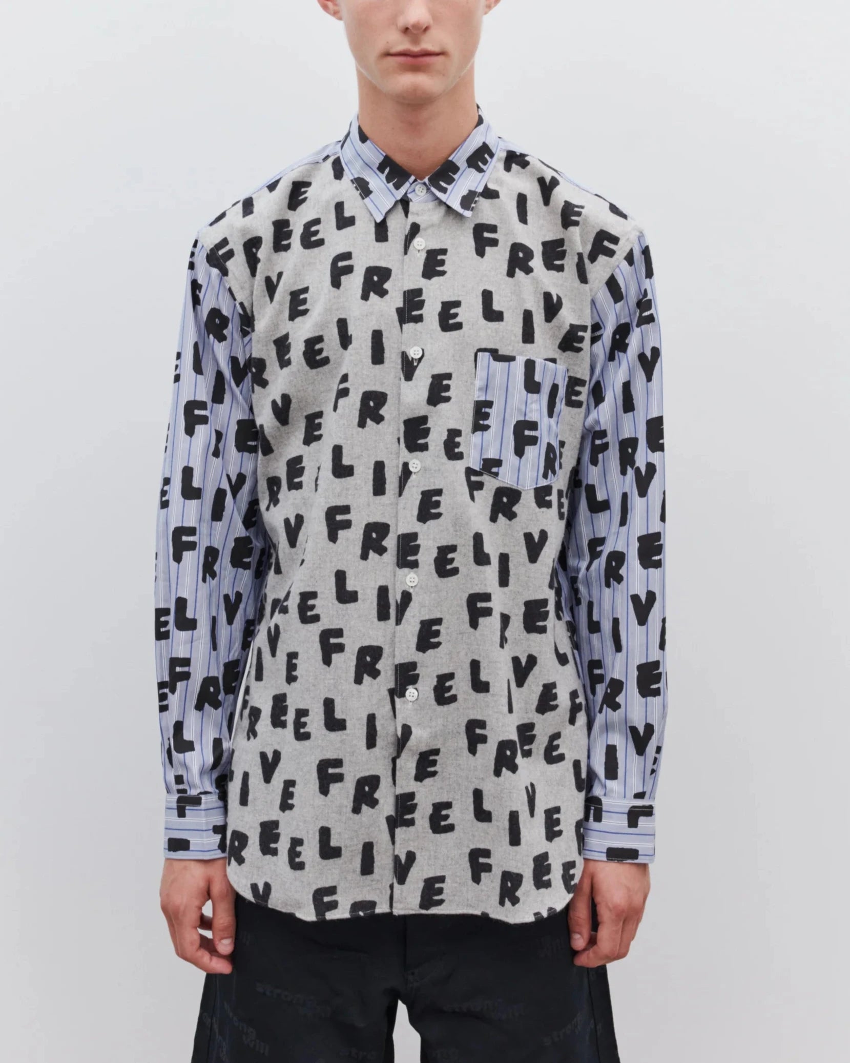 Comme Des Garçons 'Live Free' Contrast Shirt