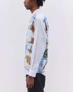 Load image into Gallery viewer, Comme Des Garçons Striped Landmark Shirt Blue
