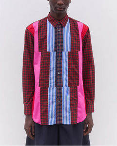 Comme Des Garçons Tartan Multi Colour Block Shirt