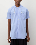 Load image into Gallery viewer, Comme Des Garçons Hooded Short Sleeve Shirt Blue
