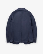 Load image into Gallery viewer, Comme des Garçons Single Breasted Pinstripe Blazer Navy
