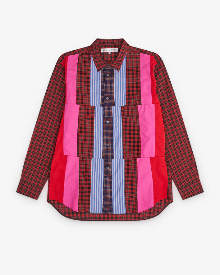 Comme Des Garçons Tartan Multi Colour Block Shirt