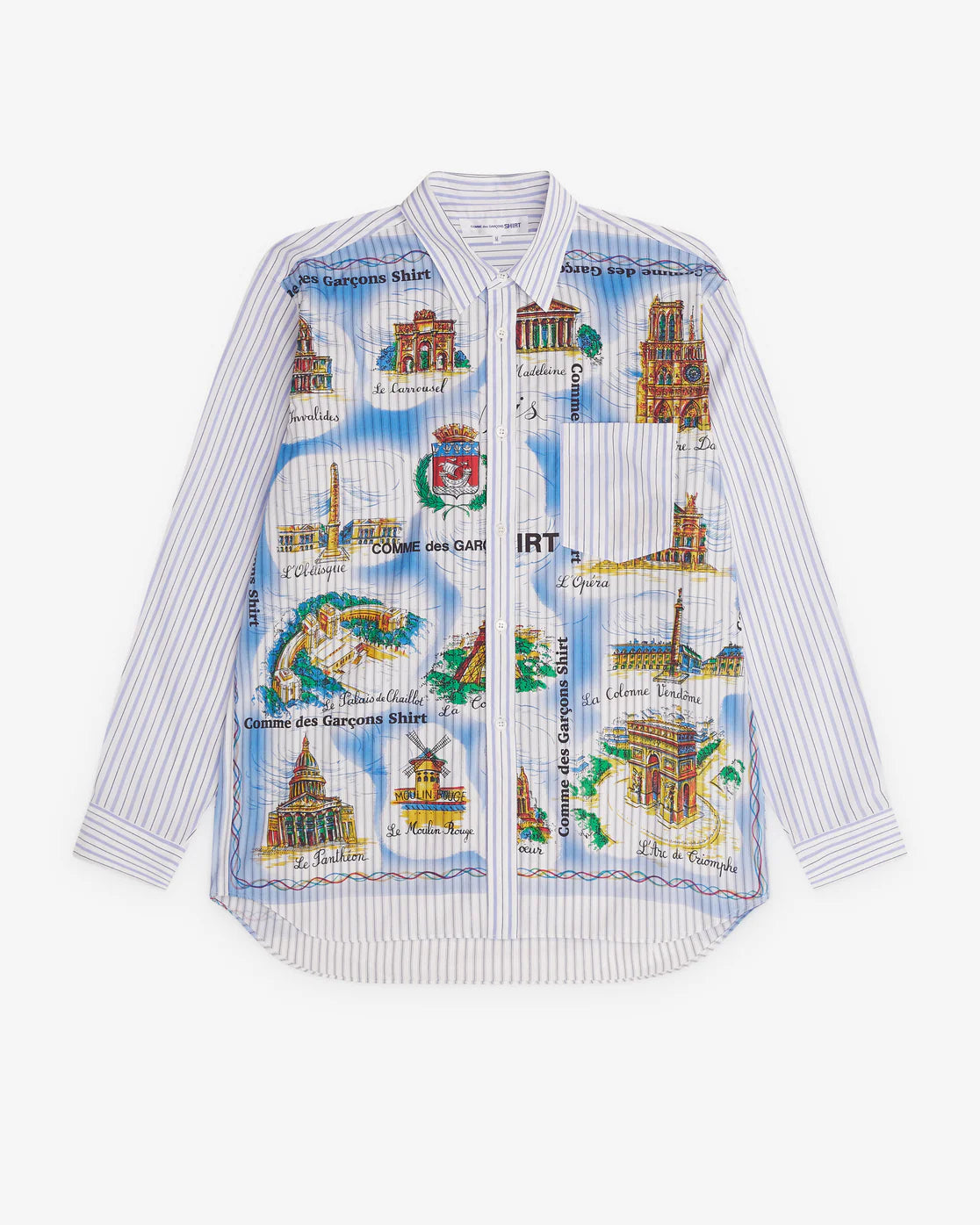 Comme Des Garçons Striped Landmark Shirt Blue