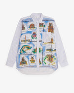 Load image into Gallery viewer, Comme Des Garçons Striped Landmark Shirt Blue
