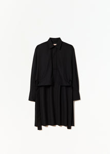 Plan C Wool Shirt With Tail Black