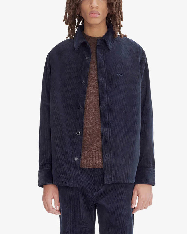 A.P.C. 'Bobby' Logo Overshirt Dark Navy
