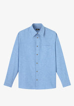 Load image into Gallery viewer, A.P.C. Organic Cotton And Linen Blend Harris Shirt Blue
