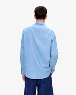 Load image into Gallery viewer, A.P.C. Organic Cotton And Linen Blend Harris Shirt Blue
