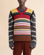 Load image into Gallery viewer, Marni Multicolour Wool Sleeveless Jumper With Mixed Patterns
