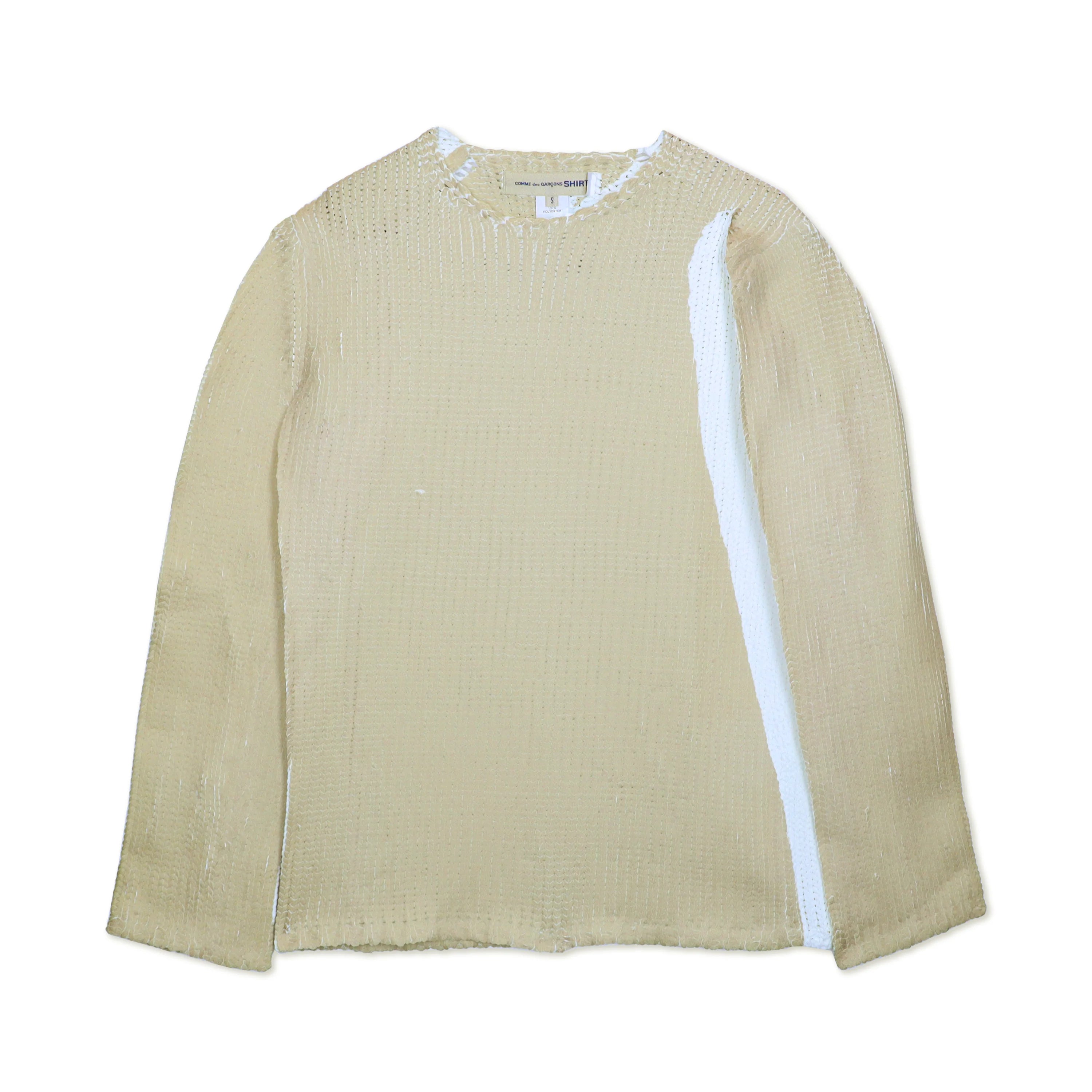 Comme Des Garçons Printed Knit Sweater Beige