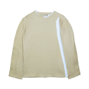 Comme Des Garçons Printed Knit Sweater Beige