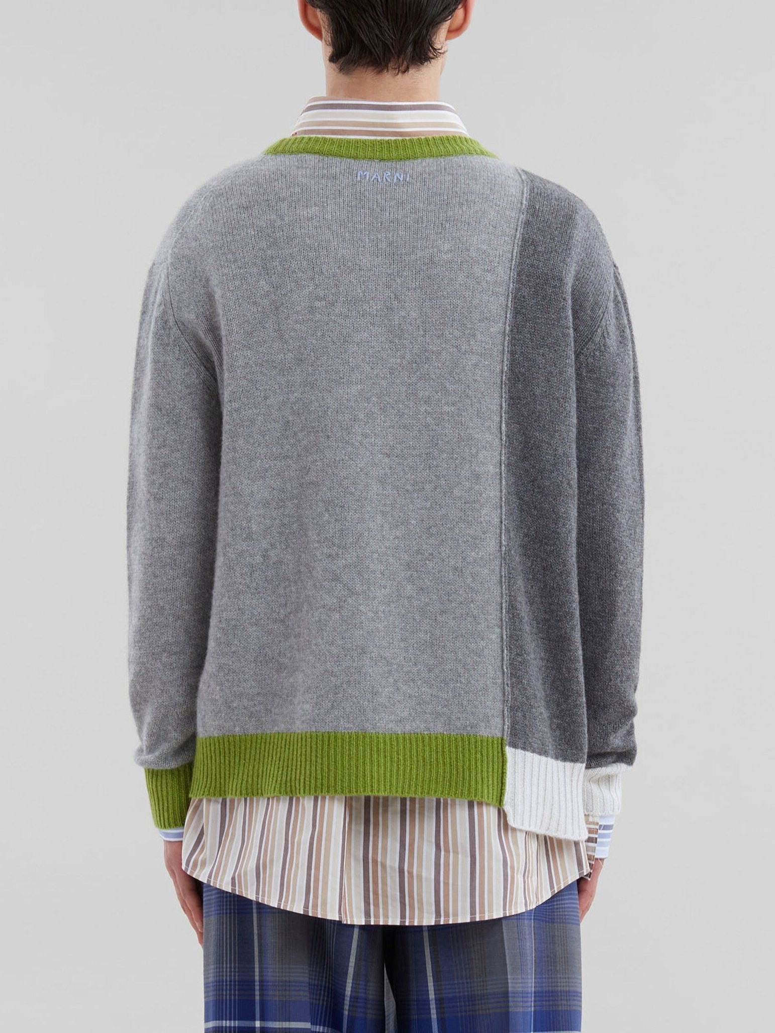 Marni Maglione In Cashmere Grigio Color Block