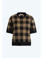 Load image into Gallery viewer, N°21 Check Crew Neck Sweater Camel
